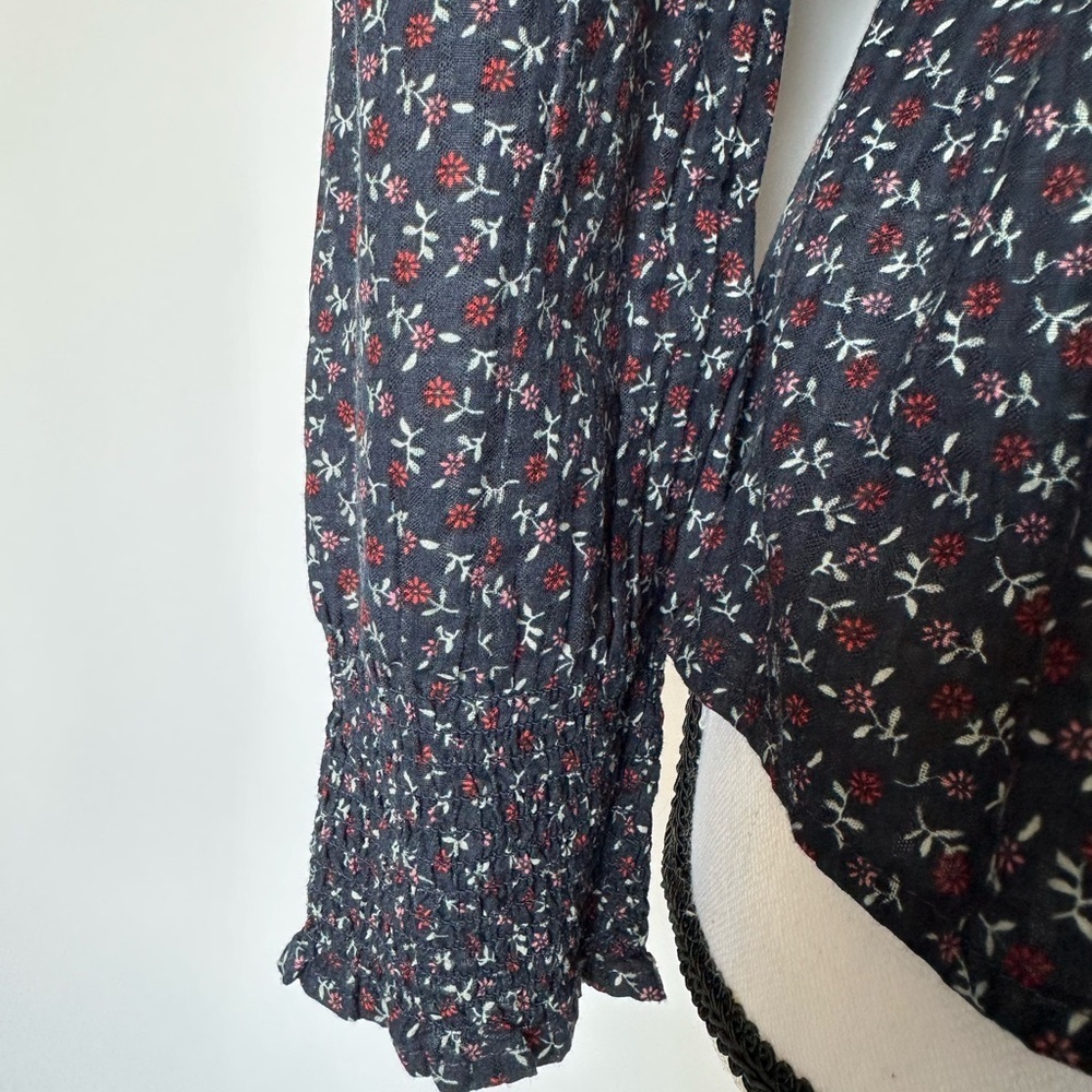 Madewell Black Peplum Long Sleeve Blouse size S - Picture 3 of 15